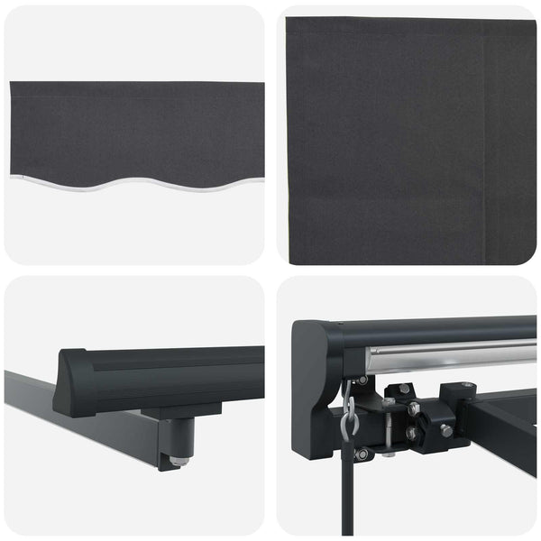 Manuelle LED-Markise Anthrazit 3,5x2,5 m