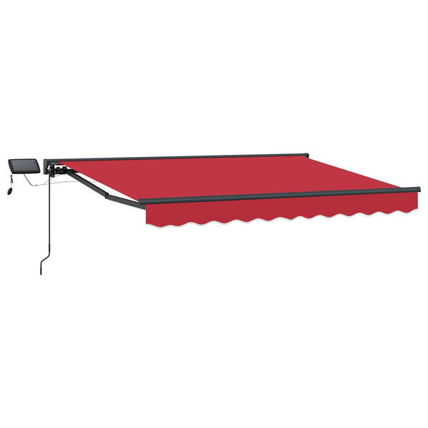 Manuelle LED Markise, Rot & Anthrazit, 3,5x2,5m