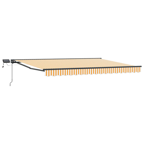 Manuelle LED-Markise 4x3 m Gelb/Weiß/Anthrazit