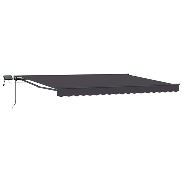 Manuelle Markise mit LED, 4x3 m, Anthrazit