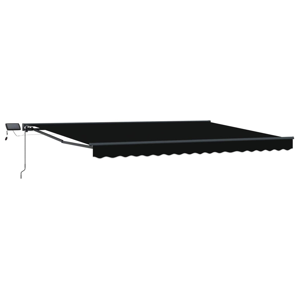 Manuelle Markise mit LED, 4x3 m, Schwarz/Anthrazit