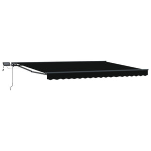 Manuelle Markise mit LED, 4x3 m, Schwarz/Anthrazit