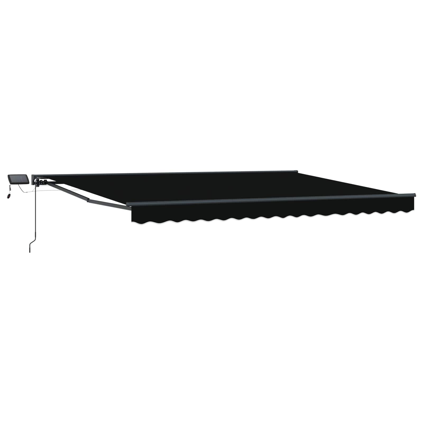 Manuelle Markise mit LED, 4x3 m, Schwarz/Anthrazit