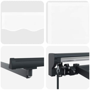 Manuelle LED Markise 4x3m, Weiß/Anthrazit