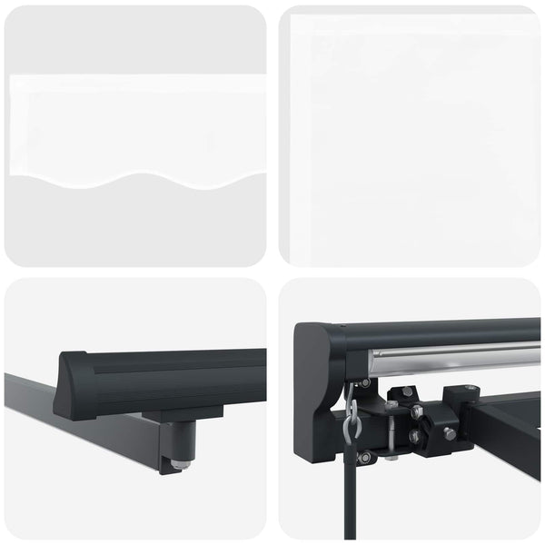 Manuelle LED Markise 4x3m, Weiß/Anthrazit