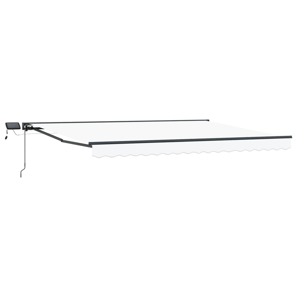 Manuelle LED Markise 4x3m, Weiß/Anthrazit