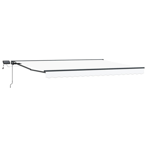 Manuelle LED Markise 4x3m, Weiß/Anthrazit