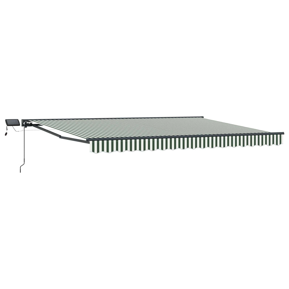 Manuelle LED-Markise 4x3 m Grün, Weiß, Anthrazit