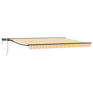 Markisenrahmen mit LED 5x3m Gelb/Weiß/Anthrazit