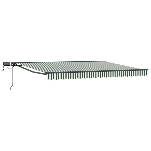 Manuelle LED Markise 5x3m Grün/Weiß/Anthrazit