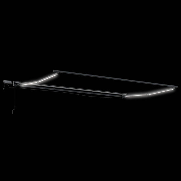 Manuelle LED-Markise Creme/Anthrazit 5x3,5m