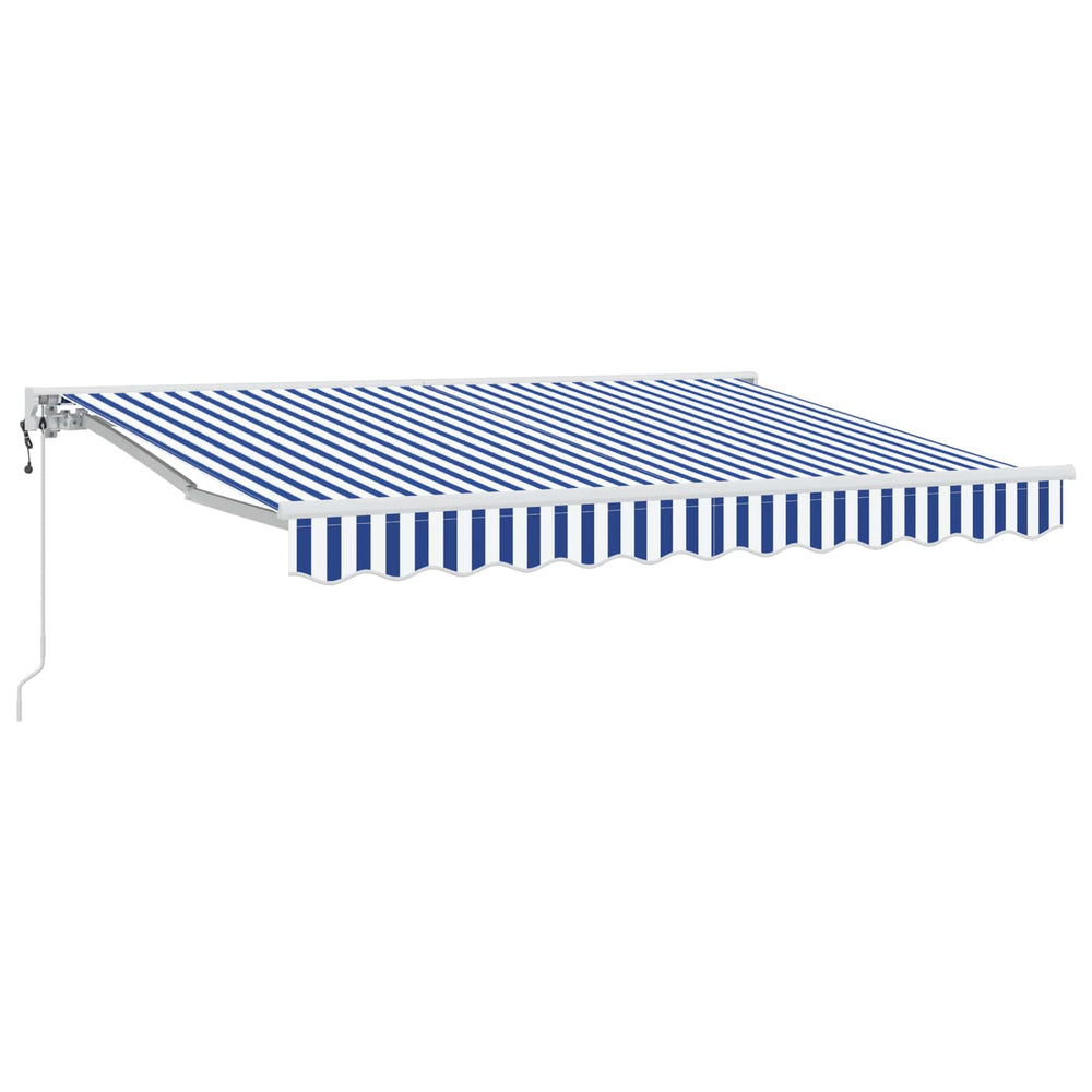 Elektrische Markise, ausziehbar, 3x2,5m, blau-weiß