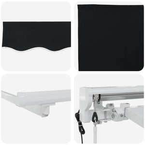 Elektrische Markise, ausziehbar, 3x2,5 m, Schwarz