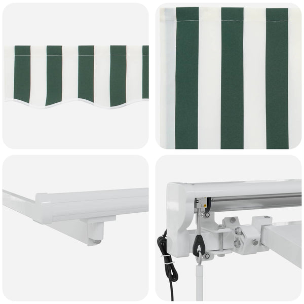 Elektrische Markise 3x2,5m Grün/Weiß