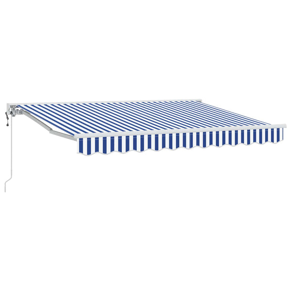 Elektrische Markise, ausziehbar, 3,5x2,5m, blau-weiß