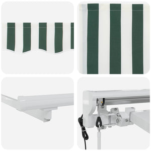 Elektrische Markise Grün/Weiß 4x3 m