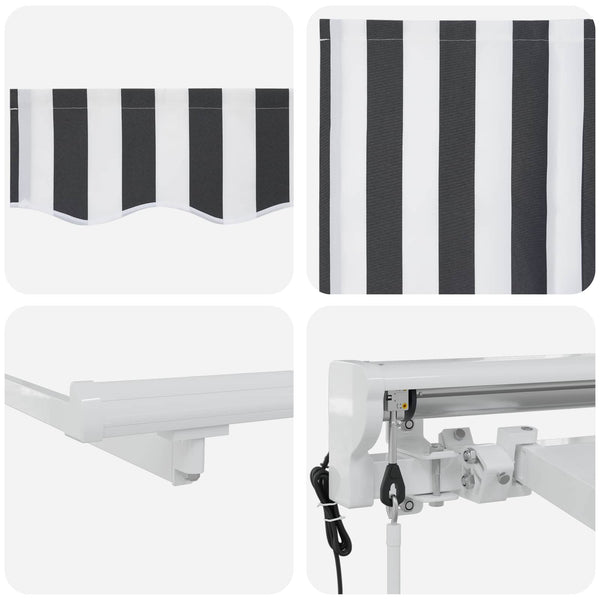 Elektrische Markise 4x3,5 m Anthrazit/Weiß