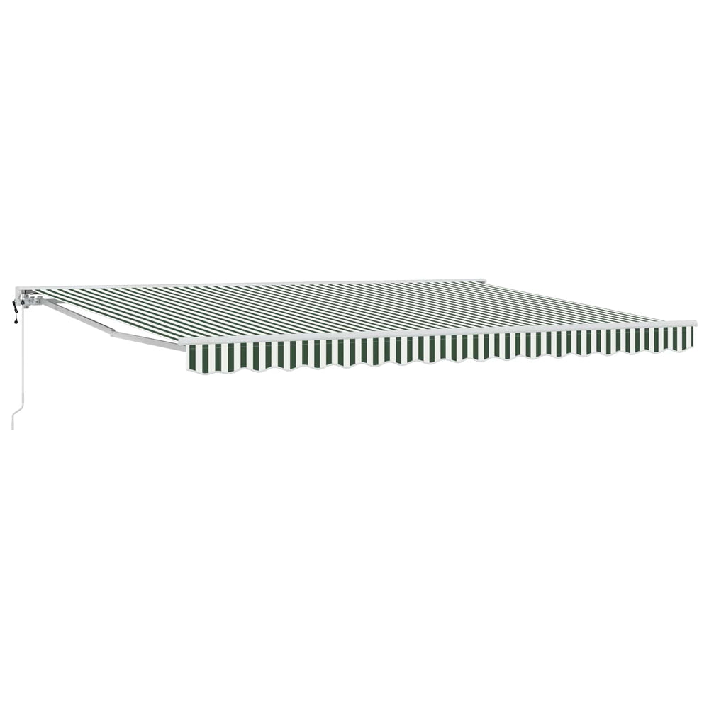 Elektrische Markise Ausziehbar Grün/Weiß 4,5x3,5m