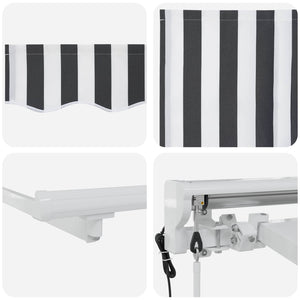 Elektrische Ausziehbare Markise 5x3,5m Anthrazit/Weiß