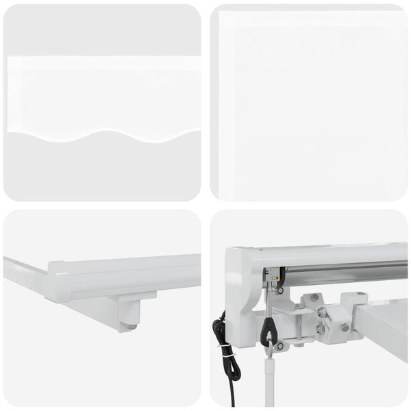 Elektrische Markise, ausziehbar, 5x3,5 m, Weiß