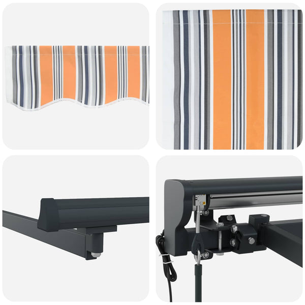 Elektrische Markise 3,5x2m Orange Grau Blau