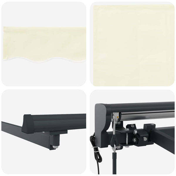 Elektrische Markise 4x2m, Creme & Anthrazit
