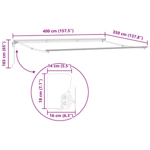 Elektrische Markise 4x3,5m Beige & Anthrazit