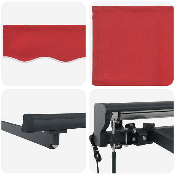 Elektrische Markise 4,5x3,5m Rot/Anthrazit