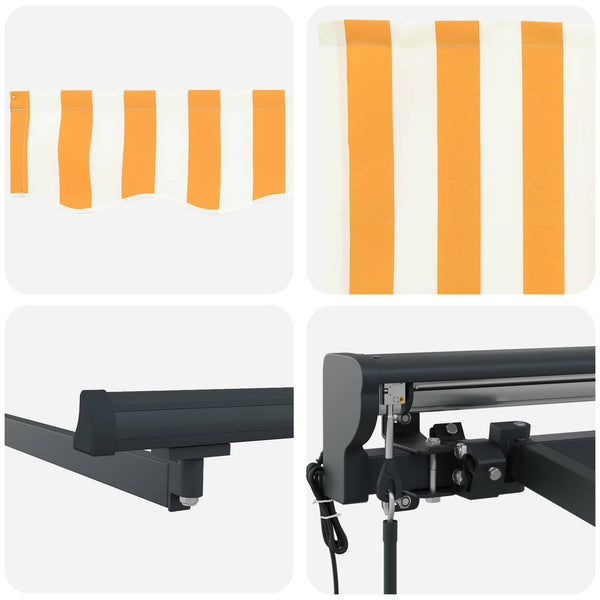 Elektrische Markise 5x3,5m Gelb/Weiß/Anthrazit