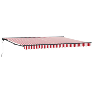 Elektrische Markise 5x3,5m Rot/Weiß/Anthrazit