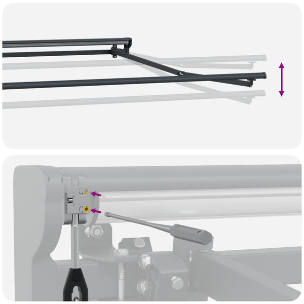 Elektrische Markise 5x3,5m Rot/Weiß/Anthrazit