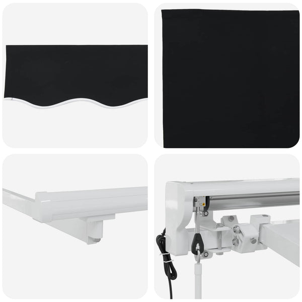 Elektrische Markise 3,5x2,5m Schwarz/Weiß
