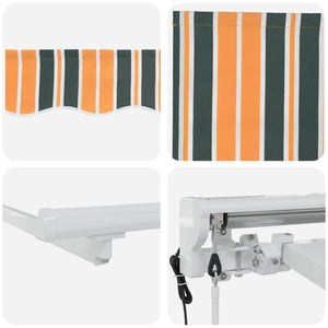 Elektrische Markise Grün/Gelb/Weiß 4x3,5m