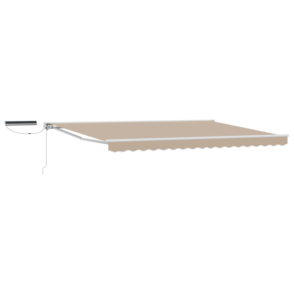 Elektrische Markise, Ausziehbar, 4,5x3,5m, Beige/Weiß