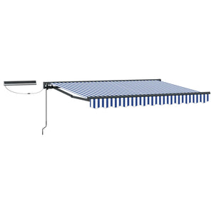 Elektrische Markise, Ausziehbar, 2,5x2m, Blau/Weiß/Anthrazit