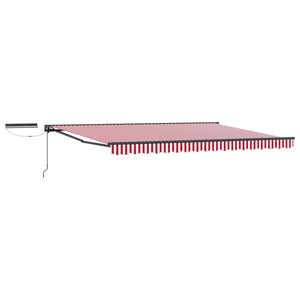 Elektrische Markise 4x3m, Rot/Weiß/Anthrazit