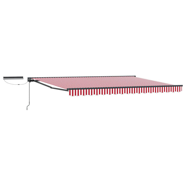 Elektrische Markise 4x3m, Rot/Weiß/Anthrazit