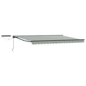 Elektrische Markise 4x3m, Grün/Weiß/Anthrazit