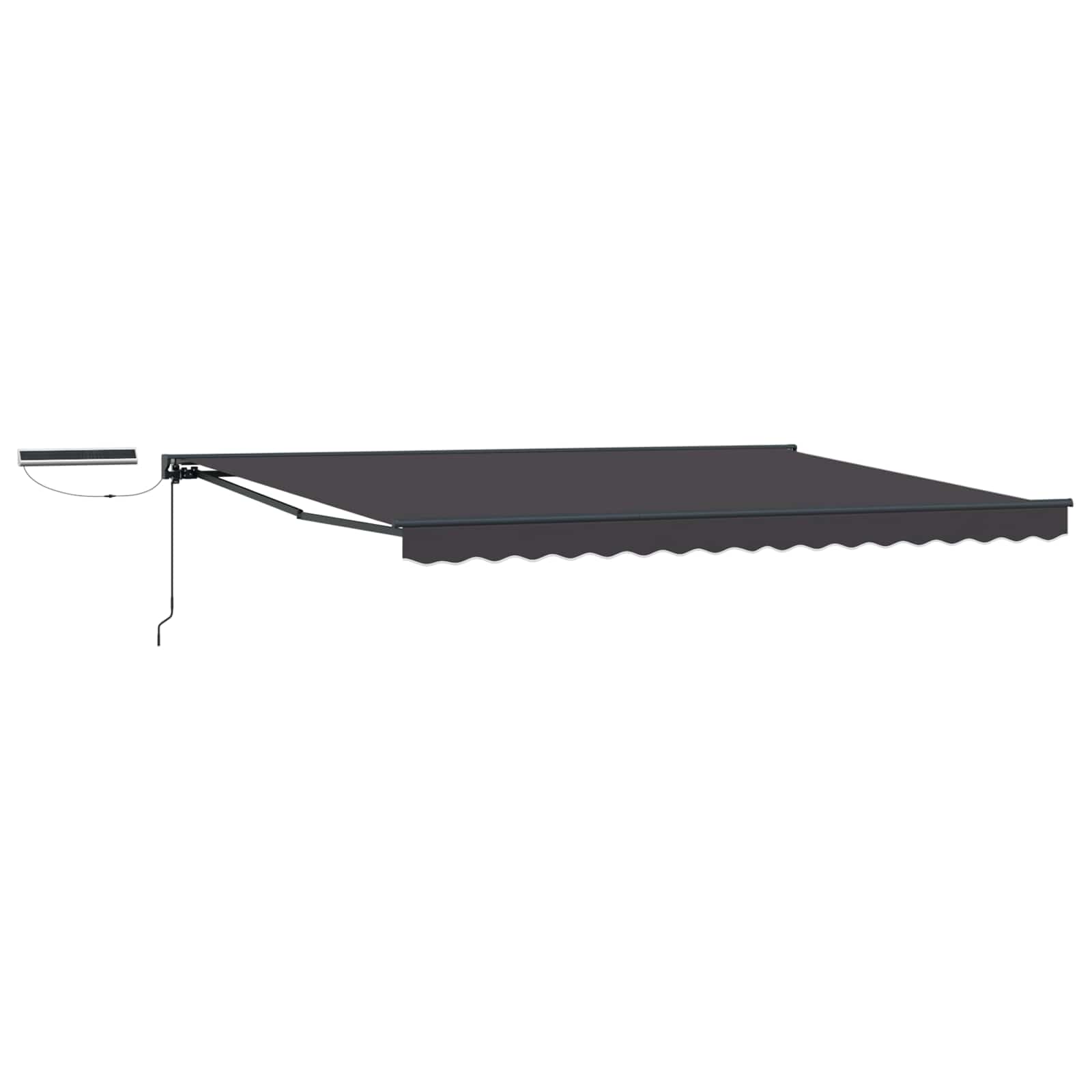 Elektrische Markise, Ausziehbar, 4,5x3m, Anthrazit/Grau