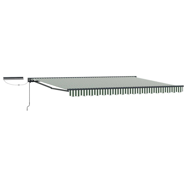 Elektrische Markise 4,5x3m Grün/Weiß/Anthrazit