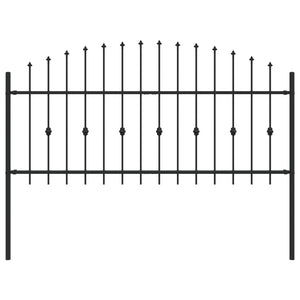 Spießzaun Asten Schwarz 200x130cm Stahl