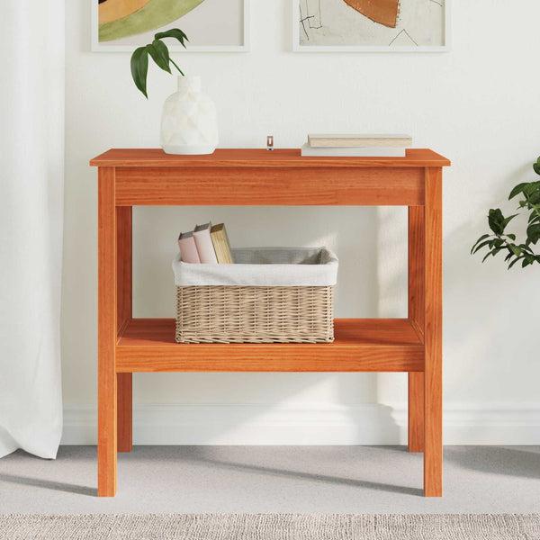 Konsolentisch Wachsbraun Kiefer Massivholz 80cm