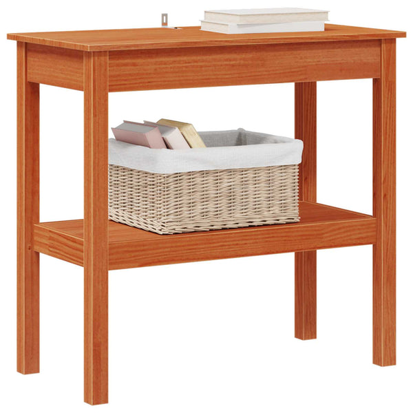 Konsolentisch Wachsbraun Kiefer Massivholz 80cm