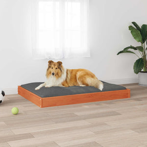 Hundebett Kiefer Massivholz 101,5 cm Wachsbraun