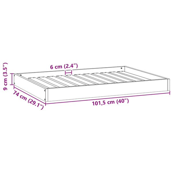 Hundebett Kiefer Massivholz 101,5 cm Wachsbraun