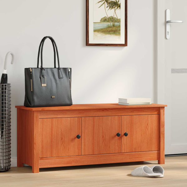 Schuhschrank Kiefer Massivholz Wachsbraun