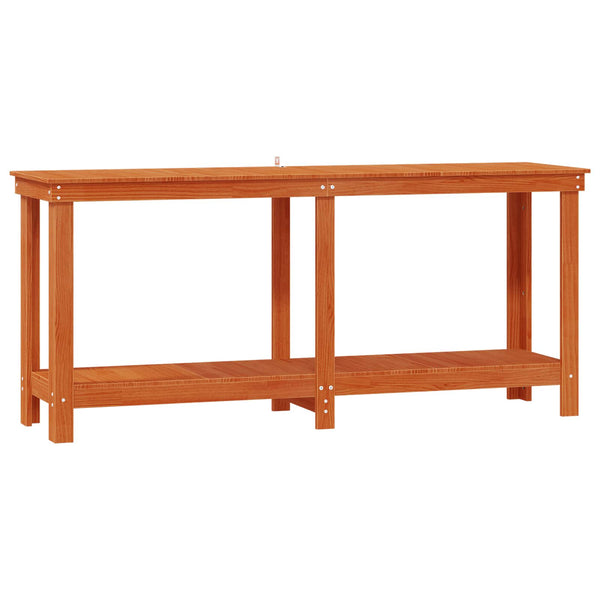 Werkbank Kiefer Massivholz Wachsbraun 180cm