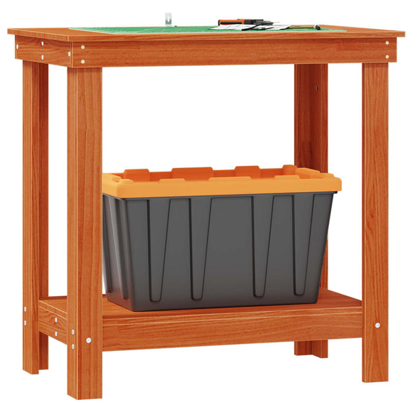 Werkbank Kiefer Massivholz Wachsbraun 80cm