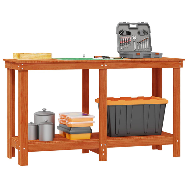 Werkbank Kiefer Massiv Wachsbraun 140cm