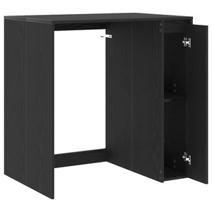 Waschmaschinenschrank Schwarz Eiche 87x60x89 cm